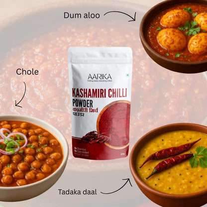 Natural Kashmiri chilli powder with vibrant red color