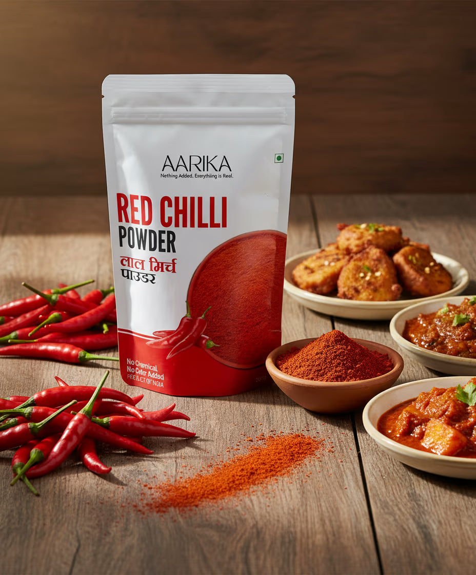 Pure red chilli powder for authentic Indian curries Pure red chilli powder for authentic Indian curries Fresh ground chilli powder for spicy Indian recipes
